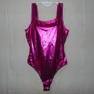 FashionNova Red Metallic Bodysuit NWT XL